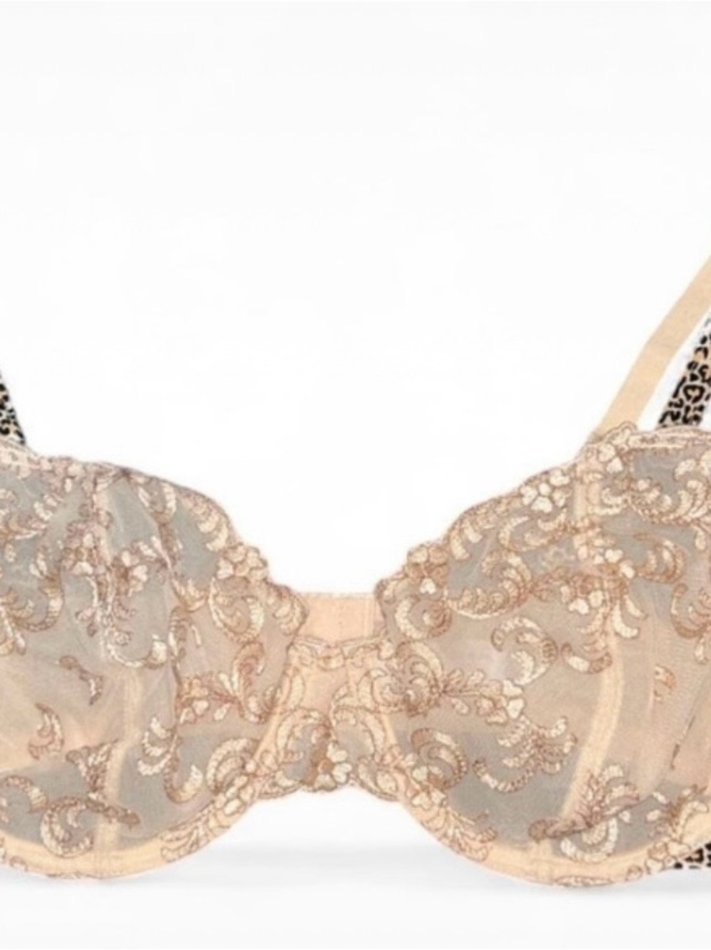 Liz Claiborne Beige Lace Underwire Bra Y2K